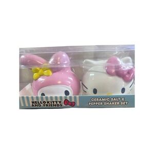 Sanrio Hello Kitty & My Melody Ceramic Salt & Pepper Shaker‎ Set New